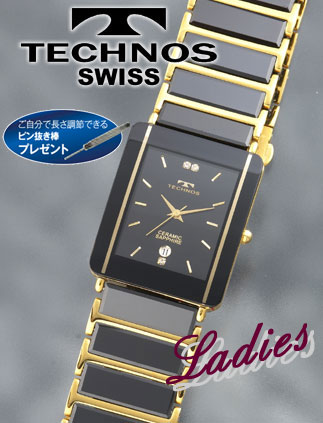 TECHNOS（テクノス）セラミックサファイア　ブラック×ゴールド(23-0267）[レディース] e通販.com