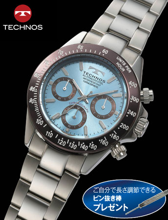 TECHNOS（テクノス）クロノグラフクールリミテッド（アイズブルー）(23-0550）[メンズ] e通販.com