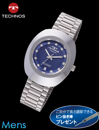 TECHNOS（テクノス）オーバルタングステン（ネイビーｘシルバー）(23-0606）[メンズ] e通販.com