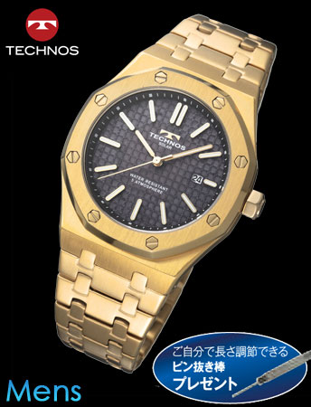 TECHNOS（テクノス）グランポートⅡソーラーモデル（ゴールドｘブラック）(23-0657）[メンズ] e通販.com