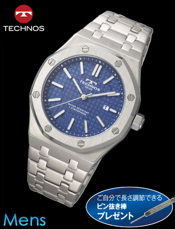 TECHNOS（テクノス）グランポートⅡソーラーモデル（シルバーｘネイビーブルー）(23-0658）[メンズ] e通販.com