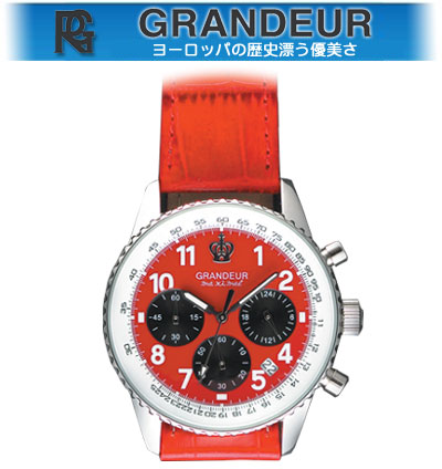 グランドール　パイロットウォッチ　レッド（23-0451)[メンズ] e通販.com