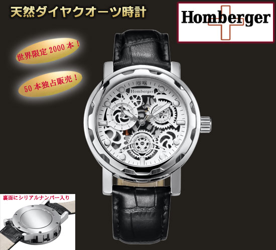 オムバーガー(Homberger)天然ダイヤクオーツ時計 シルバー（26-0496）[メンズ] e通販.com